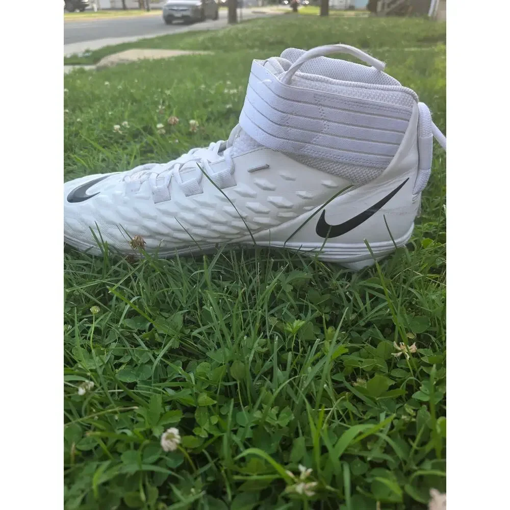 Nike Force Savage Elite Football Cleats White Black Size 17